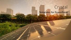  Presentation with renewable energy - Cool new theme with ecological-energy-renewable-solar-panel backdrop and a coral colored foreground