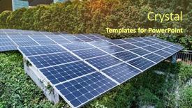  Presentation with renewable energy - Slide deck consisting of ecological-energy-renewable-solar-panel background and a tawny brown colored foreground