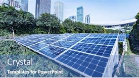  Presentation with energy solar - Theme with ecological-energy-renewable-solar-panel background and a teal colored foreground