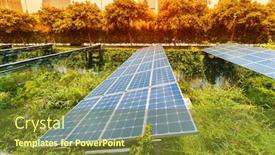  Presentation with energy solar - PPT layouts with ecological-energy-renewable-solar-panel background and a tawny brown colored foreground