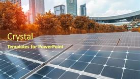  Presentation with renewable energy - Cool new slides with ecological-energy-renewable-solar-panel backdrop and a tawny brown colored foreground