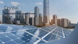  Presentation with renewable energy - PPT layouts having ecological-energy-renewable-solar-panel background and a light blue colored foreground