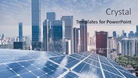  Presentation with energy solar - Slide set enhanced with ecological-energy-renewable-solar-panel background and a light blue colored foreground
