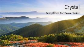  Presentation with autumn - Theme consisting of ecological europe - colorful autumn view of landscape background and a light blue colored foreground