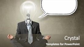  Presentation with thought provoking - Amazing presentation having ecological lotuse - businessman in lotus pose backdrop and a gray colored foreground