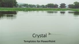  Presentation with mountains fantasy abstract nature landscape - Slides enhanced with ecological lotuse - foggy misty natural chinese landscape background and a light gray colored foreground