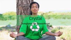  Presentation with environmental - Cool new PPT theme with ecological lotuse - pretty environmental activist doing yoga backdrop and a ocean colored foreground