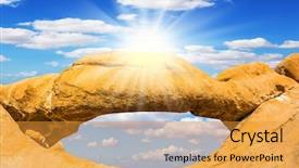  Presentation with sun desert - Presentation design with ecological tourism natural array background and a gold colored foreground