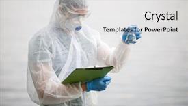  Presentation with folder style - Presentation design having ecologist with bulb and folder background and a light gray colored foreground