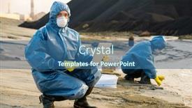  Presentation with water soil - Audience pleasing slides consisting of ecologist-with-laptop-entering-data backdrop and a ocean colored foreground