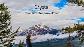  Presentation with hair tools and hairdressing concept - Colorful PPT theme enhanced with ecology - boy with blond hair photographs backdrop and a light blue colored foreground