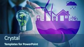  Presentation with ecology - Beautiful PPT theme featuring ecology - businessman in ecological green concept backdrop and a ocean colored foreground