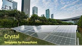  Presentation with renewable energy - Slide set with ecology - ecological energy renewable solar panel background and a tawny brown colored foreground