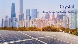  Presentation with energy solar - Presentation design with ecology - ecological energy renewable solar panel background and a light blue colored foreground