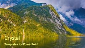  Presentation with bavaria - Slide deck with ecology - koenigssee - the cleanest lake background and a tawny brown colored foreground