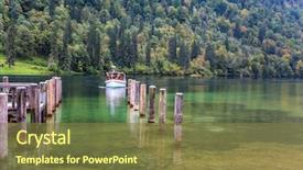  Presentation with mountain water - Presentation theme consisting of ecology - mountain lake koenigssee background and a tawny brown colored foreground