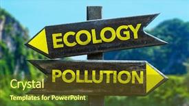  Presentation with water pollution - PPT layouts enhanced with ecology - pollution signpost background and a  colored foreground
