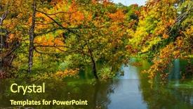  Presentation with cold water - Cool new PPT theme with ecology - red orange leaves of autumn backdrop and a tawny brown colored foreground