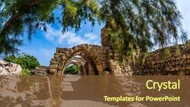  Presentation with archaeological - Amazing presentation theme having ecology - sunny spring day israel concept backdrop and a tawny brown colored foreground