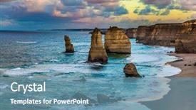  Presentation with tourism australia - Audience pleasing slides consisting of ecology - travel to australia early morning backdrop and a teal colored foreground