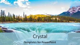  Presentation with waterfall - Amazing presentation design having ecology - travel to jasper park canada backdrop and a light blue colored foreground