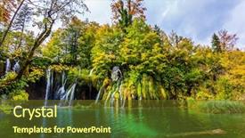  Presentation with country fall - Presentation design with ecology - travel to the fabulous country background and a tawny brown colored foreground