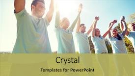  Presentation with charity - Beautiful slides featuring ecology - volunteering charity and people concept backdrop and a yellow colored foreground