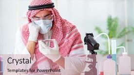  Presentation with new parents doctor - Cool new PPT theme with ecology bacteira - arab doctor chemist studying new backdrop and a coral colored foreground