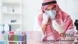  Presentation with chemist - Audience pleasing PPT layouts consisting of ecology bacteira - arab doctor chemist studying new backdrop and a coral colored foreground