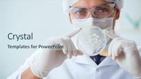  Presentation with scientist - Cool new presentation theme with ecology bacteira - female scientist researcher conducting backdrop and a  colored foreground
