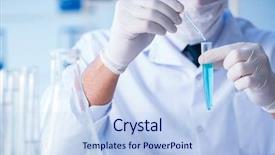  Presentation with scientist - Audience pleasing presentation theme consisting of ecology bacteira - female scientist researcher conducting backdrop and a light blue colored foreground