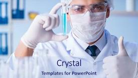  Presentation with animal testing scientist doing experiment - Presentation design featuring ecology bacteira - female scientist researcher conducting background and a  colored foreground