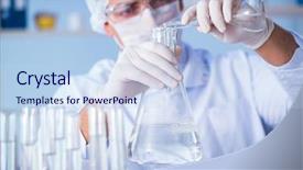  Presentation with animal testing scientist doing experiment - PPT theme featuring ecology bacteira - female scientist researcher conducting background and a  colored foreground