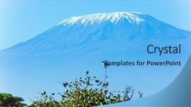  Presentation with volcano - Beautiful PPT theme featuring ecology bird - adorable songbird on a branch backdrop and a light blue colored foreground