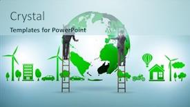  Presentation with ecology - Presentation theme having ecology-concept-with-ecological-elements background and a sky blue colored foreground