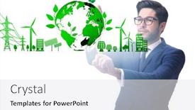  Presentation with ecology - Theme featuring ecology-concept-with-ecological-elements background and a white colored foreground