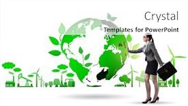  Presentation with elements - Presentation theme featuring ecology-concept-with-ecological-elements background and a white colored foreground