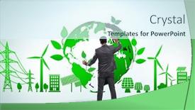  Presentation with ecology - PPT layouts enhanced with ecology-concept-with-ecological-elements background and a sky blue colored foreground