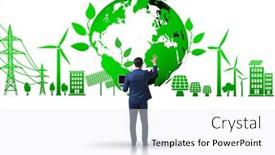  Presentation with ecology - Theme featuring ecology-concept-with-ecological-elements background and a white colored foreground