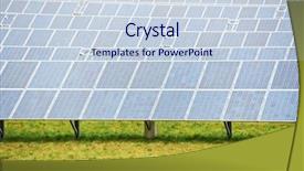  Presentation with solar farm - Beautiful theme featuring ecology electric energy farm backdrop and a  colored foreground