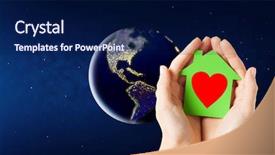  Presentation with red planet - Colorful slide set enhanced with ecology environment and home concept backdrop and a navy blue colored foreground