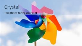 Presentation with pinwheel - PPT theme enhanced with ecology-environment-and-sustainable-energy background and a  colored foreground