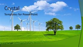  Presentation with green planet - Slides with ecology-green planet background and a light blue colored foreground