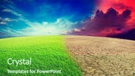  Presentation with landscape desert - PPT layouts with ecology landscape - climate change background and a forest green colored foreground
