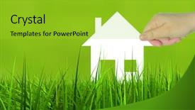  Presentation with white house - Presentation design having ecology loan mortgage property business background and a yellow colored foreground