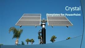  Presentation with cells solar - PPT layouts consisting of ecology photo panel - industrial photovoltaic cells also known background and a ocean colored foreground