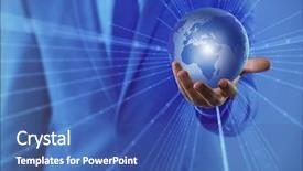  Presentation with networking world globalization global business - Audience pleasing slides consisting of ecology strategy - businessman in globalisation global business backdrop and a ocean colored foreground