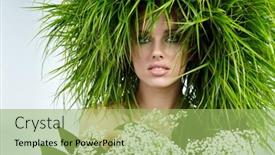  Presentation with ecology - PPT theme featuring ecology woman green concept background and a mint green colored foreground