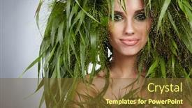  Presentation with ecology - Presentation enhanced with ecology woman green concept background and a tawny brown colored foreground