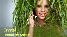  Presentation with ecology - Audience pleasing PPT layouts consisting of ecology woman green concept backdrop and a tawny brown colored foreground